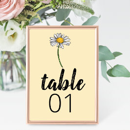 Minimalistiskt Daisy Bröllop Bordsnummer