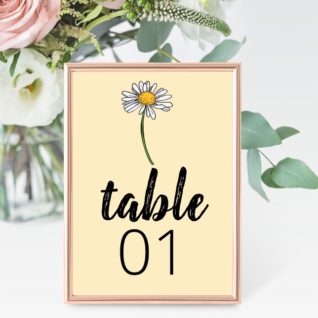 Minimalistiskt Daisy Bröllop Bordsnummer (Skapare uppladdad)