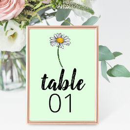 Minimalistiskt Daisy Bröllop Bordsnummer