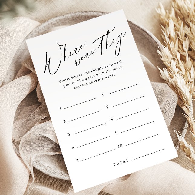 Minimalistiskt där de var bröllopsduschspel (Minimalist where were they bridal shower game)