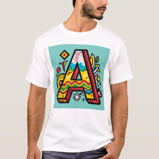 Minimalistiskt dekorativt alfabet A Emblem T Shirt