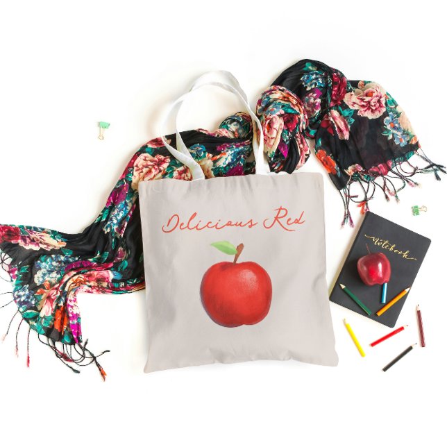 Minimalistiskt Delicious Red Apple Tygkasse (Skapare uppladdad)