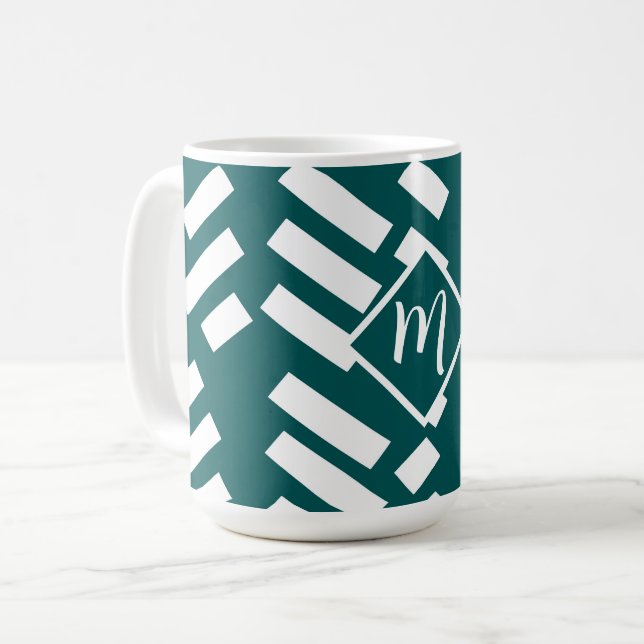 Minimalistiskt diagonalt utjämnat Mönster, Monogra Kaffemugg (Framsida vänster)
