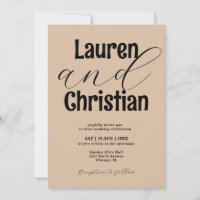 Minimalistiskt djärvt Namn Beige Scripture Bröllop