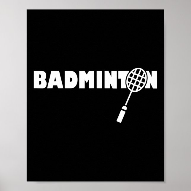 Minimalistiskt DMinton - Racquet Shuttle Dminton Poster (Framsidan)