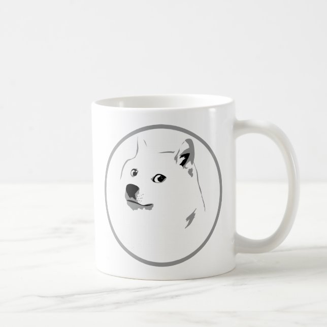 Minimalistiskt dogecoin-tryck kaffemugg (Höger)