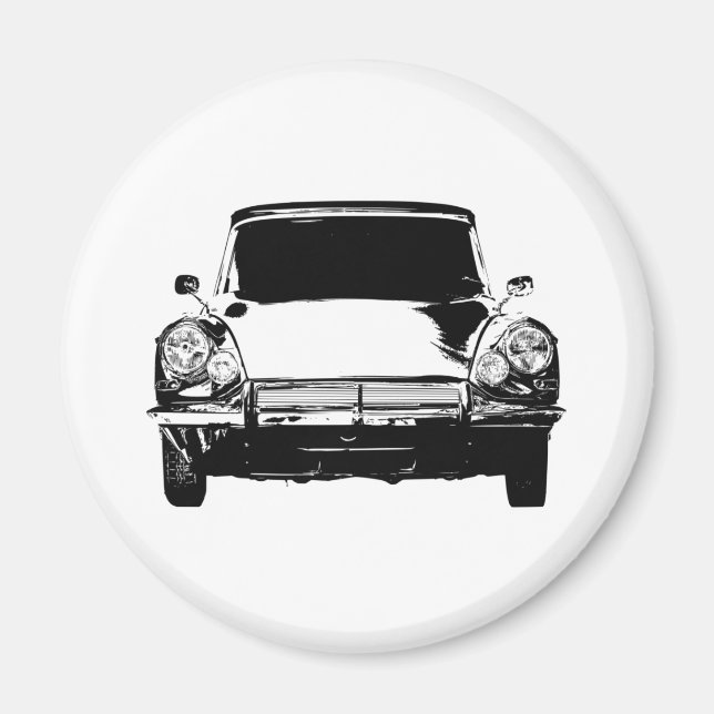 Minimalistiskt DS19 La Déesse Stencil Art Magnet (Framsidan)