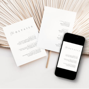 Minimalistiskt Dubbla Side Bröllop-detaljhölje Inbjudningar