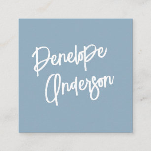Minimalistiskt Dusty Blue Neutralt Boho Modern Tre Fyrkantigt Visitkort