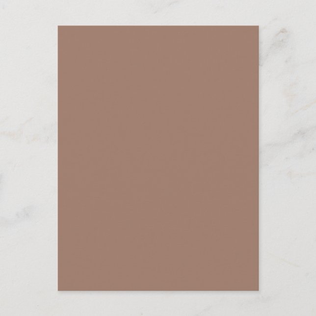 Minimalistiskt Earthy Brown-vykort Vykort (Framsida)