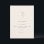 Minimalistiskt Ecru Blommigt Line Art Elegant bröl Spara Datumet<br><div class="desc">Minimalistiskt Ecru Blommigt Line Art Elegant bröllop Spara datum</div>