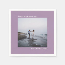 Minimalistiskt Elegance Modern Lavender Bröllop-fo Pappersservett