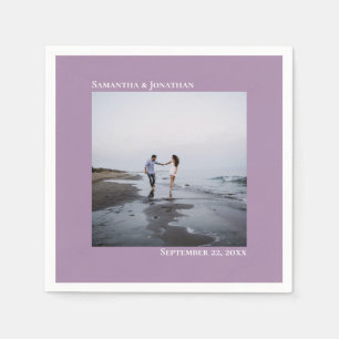 Minimalistiskt Elegance Modern Lavender Bröllop-fo Pappersservett