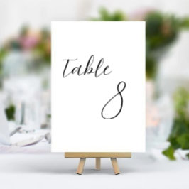 Minimalistiskt Elegant bröllop-Bordsnummer-kort Bordsnummer