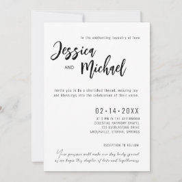 💍 minimalistiskt Elegant bröllop Inbjudningar