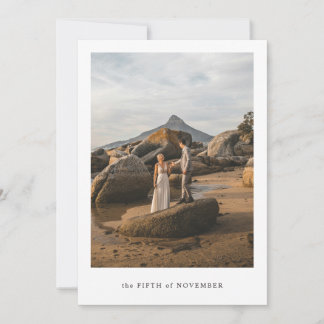 Minimalistiskt Elegant Bröllopsfoto Tackkort Inbjudningar
