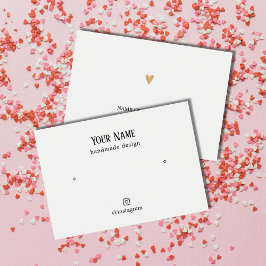 Minimalistiskt Elegant Faux Guld Heart EarrCard Visitkort