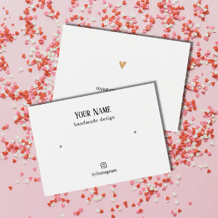 Minimalistiskt Elegant Faux Guld Heart EarrCard Visitkort