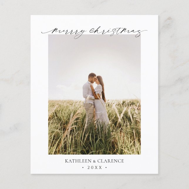 Minimalistiskt Elegant - julkort för budgetbudget Flygblad (Framsidan)