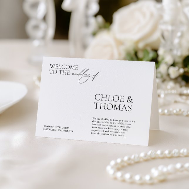 Minimalistiskt Elegant Modern Bröllop Ceremonispro Program (Minimalist Elegant Modern Wedding Ceremony Program)