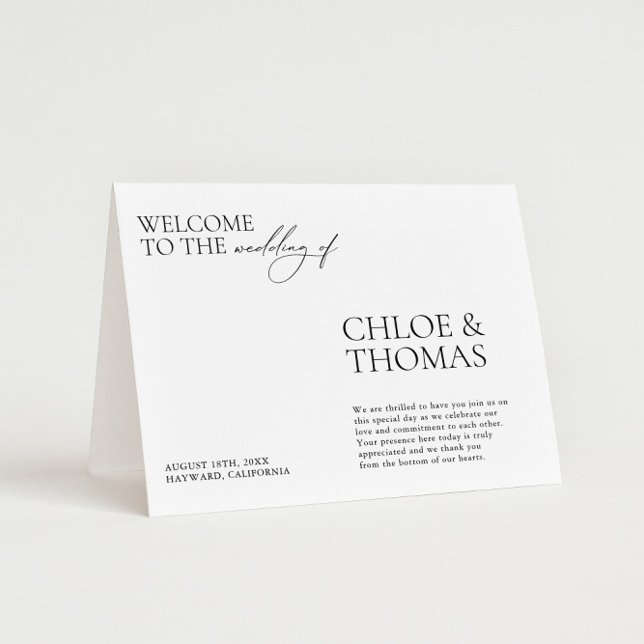 Minimalistiskt Elegant Modern Bröllop Ceremonispro Program (Skapare uppladdad)