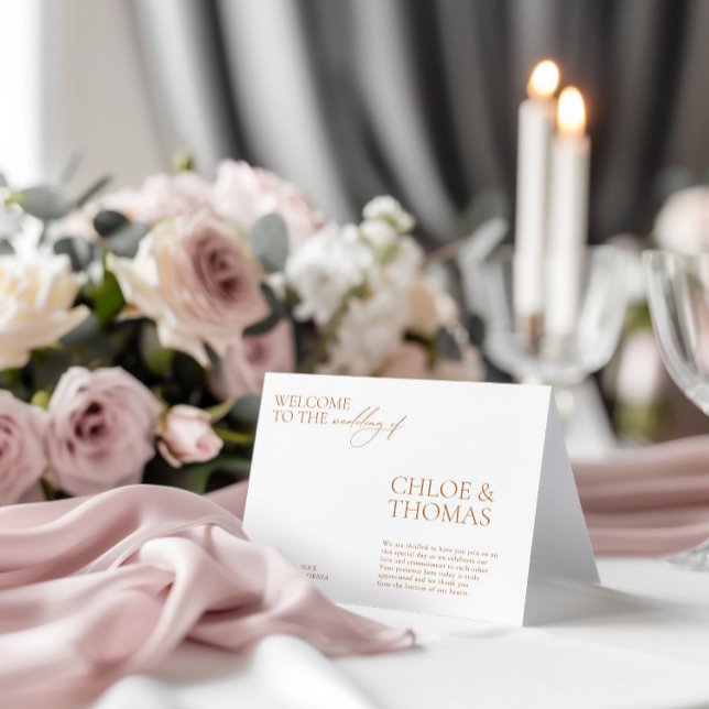 Minimalistiskt Elegant Modern Bröllop Ceremonispro Program (Minimalist Elegant Modern Wedding Ceremony Program)