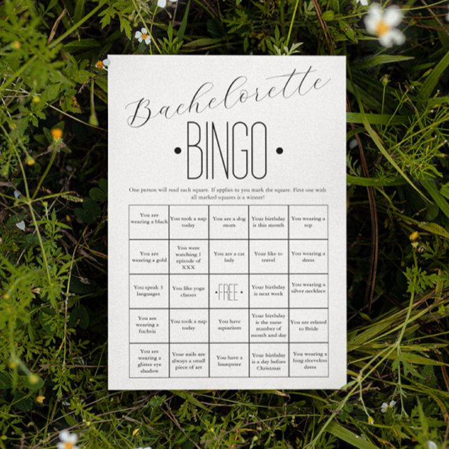 Minimalistiskt enkelt Bachelorette Bingo-spel (Skapare uppladdad)