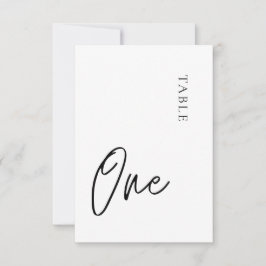 Minimalistiskt enkelt Bord One-Bordsnummer Inbjudningar