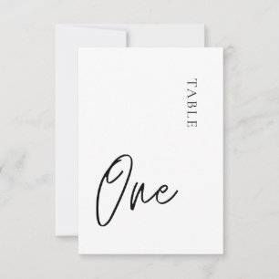 Minimalistiskt enkelt Bord One-Bordsnummer Inbjudningar