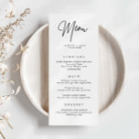 Minimalistiskt enkelt Bröllop-menykort Meny<br><div class="desc">Det här anpassadet som matchar bröllop-menykortet är designat för att samordna med vår minimalistsamling All In One Collection och har en ren och enkel layout med klassiskt teckensnitt. Om du vill göra en mer avancerad anpassning av den här designen, t.ex. ändra layout, teckensnitt eller storlek text, klickar du på knappen...</div>