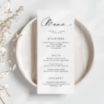 Minimalistiskt enkelt Bröllop-menykort Meny<br><div class="desc">Det här anpassadet som matchar bröllop-menykortet är designat för att samordna med vår minimalistsamling All In One Collection och har en ren och enkel layout med klassiskt teckensnitt. Om du vill göra en mer avancerad anpassning av den här designen, t.ex. ändra layout, teckensnitt eller storlek text, klickar du på knappen...</div>