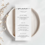 Minimalistiskt enkelt Bröllop-menykort Meny<br><div class="desc">Det här anpassadet som matchar bröllop-menykortet är designat för att samordna med vår minimalistsamling All In One Collection och har en ren och enkel layout med klassiskt teckensnitt. Om du vill göra en mer avancerad anpassning av den här designen, t.ex. ändra layout, teckensnitt eller storlek text, klickar du på knappen...</div>