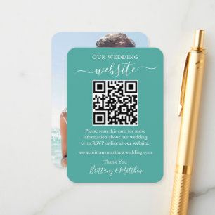 Minimalistiskt enkelt Bröllop-webbsida Foto QR Tea Tilläggskort