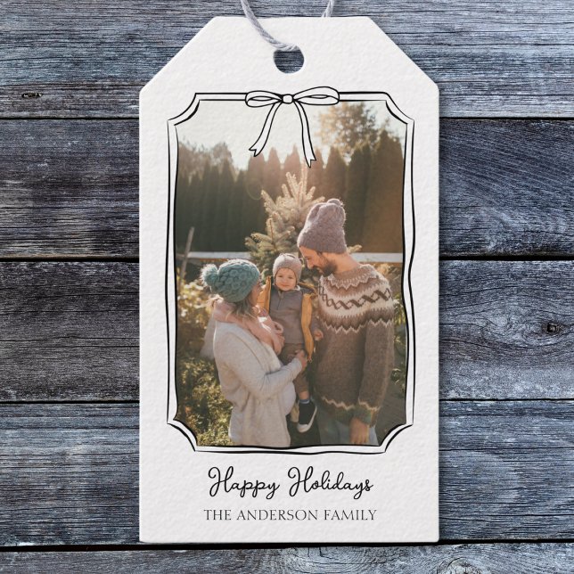 Minimalistiskt, enkelt foto för svart och vit fami presentetikett (Skapare uppladdad)