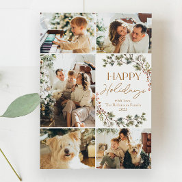 Minimalistiskt enkelt fotokort Glad helg Julkort