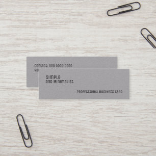 Minimalistiskt enkelt Grått Pappert Mini Visitkort