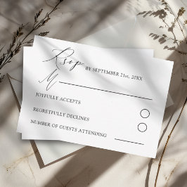 Minimalistiskt enkelt handskrivet bröllopsskrift OSA kort