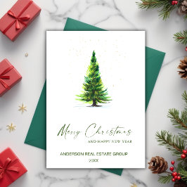 Minimalistiskt enkelt julföretag i Träd i Elegant Julkort