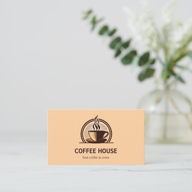Minimalistiskt enkelt kaffeköp-affärskort visitkort (Stående Fram)