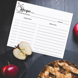 Minimalistiskt enkelt kulinariskt äppelreceptkort