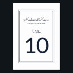 Minimalistiskt enkelt kursivt skript Bröllop Bordsnummer<br><div class="desc">Perfekt för bord-kort med ramar. Sammansatt av enkelt rakt infogat ramar med lekfullt kursivt skript och sans serif-typografi. Allt mot en ren vit bakgrund. Dessa inslag är enkla,  moderna,  lekfulla och lätta. Detta är designat av White Papper Birch Co. exklusiv för Zazzle. Finns här: http://www.zazzle.com/whitepaperbirch</div>