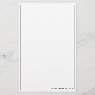 Minimalistiskt enkelt kvadratiskt svart Gräns-lag Brevpapper
