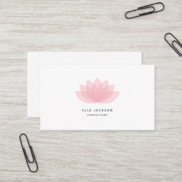 Minimalistiskt enkelt lotus-affärskort rosa visitkort