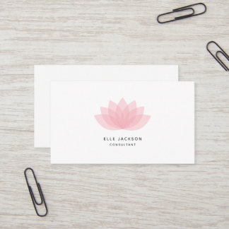 Minimalistiskt enkelt lotus-affärskort rosa visitkort