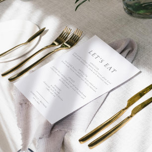 Minimalistiskt enkelt menykort för elegant - låg, inbjudningar
