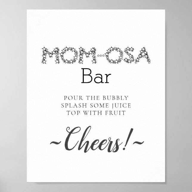 Minimalistiskt enkelt Mimosa Bar Skylt (Framsidan)