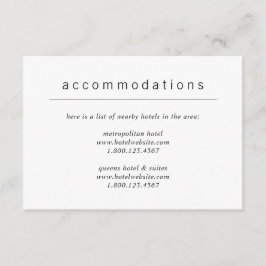 Minimalistiskt enkelt Modern Bröllop Tilläggskort