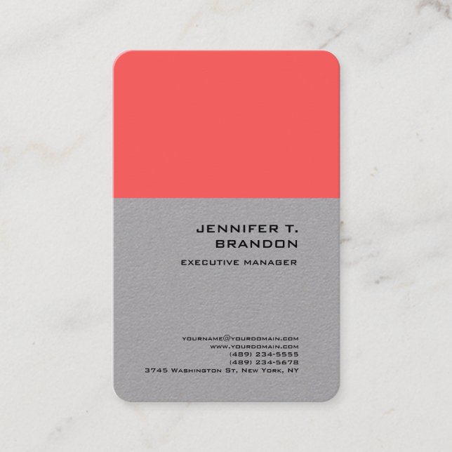 Minimalistiskt enkelt Modern Professionell Grått Visitkort (Framsida)
