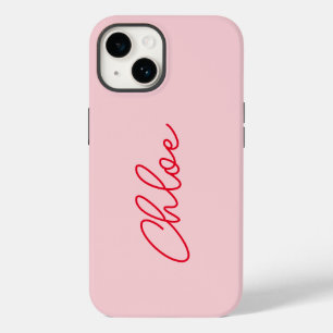 Minimalistiskt enkelt Modern Script Red Monogram