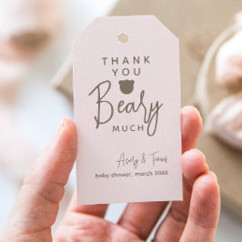 Minimalistiskt, enkelt modernt björnskötare Tack Presentetikett